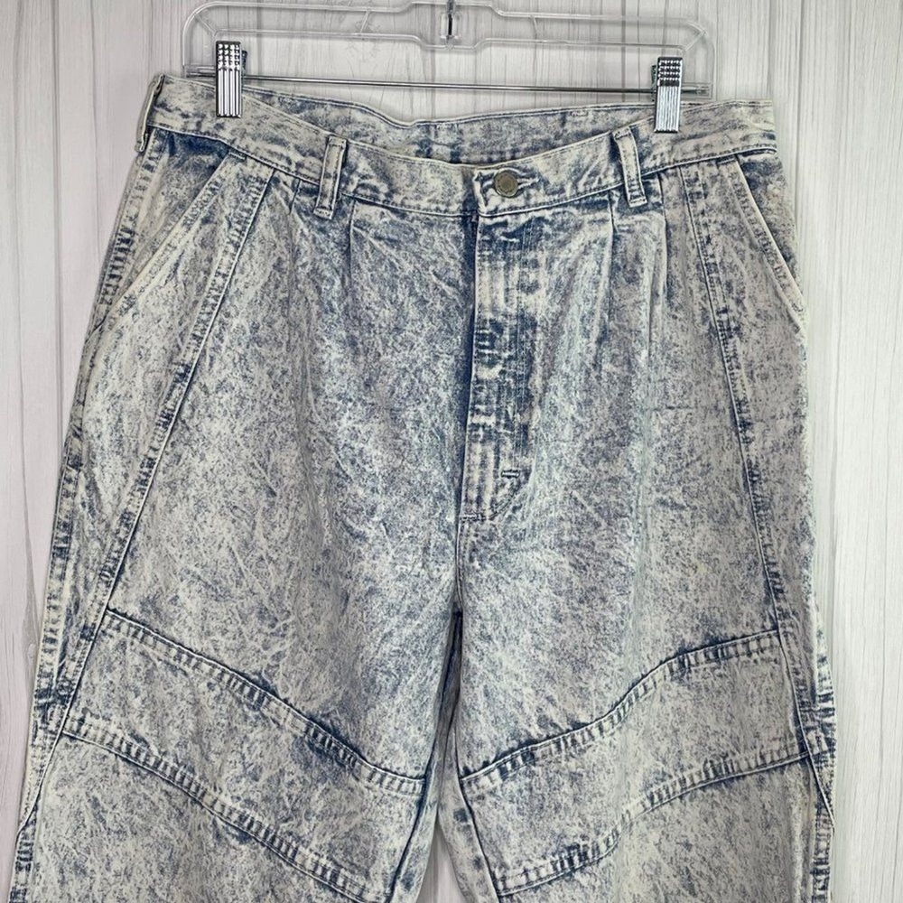 Vintage Wrangler Mens Jean Stone Acid Wash Size 36 x 32 Spots Flaw 80s R…